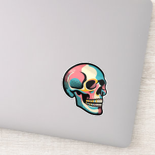 Cool Goth Vibrant Colourful Pop Art Skull Face