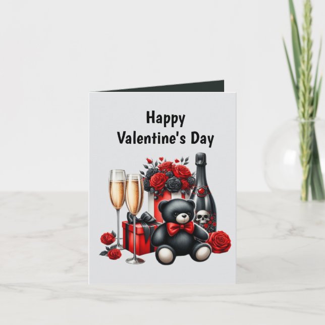 Cool Gothic add message Valentine  Holiday Card (Front)