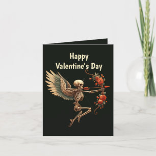 Cool Gothic add message Valentine skeleton Holiday Card