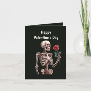 Cool Gothic add message Valentine skeleton Holiday Card