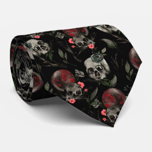 cool Gothic skull tiled pattern Tie