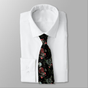 cool Gothic skull tiled pattern Tie