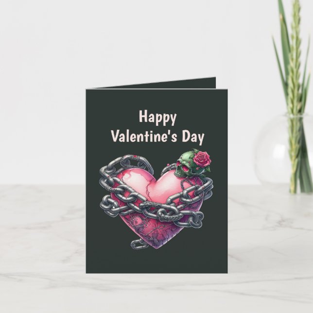 Cool Gothic Valentine add message Adult  Holiday Card (Front)