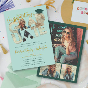 Cool Graduate Cutout Photo Modern Graduation Party Invitation
