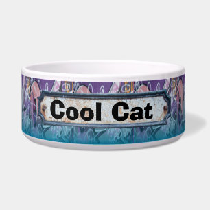 Cool Graffiti Blue Purple Street Sign Custom Bowl