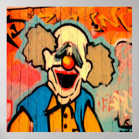 Cool Graffiti clown home office decor poster