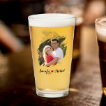 Cool Graffiti Effect Couples Photo Monogram Beer Glass<br><div class="desc">Create your own custom, personalized, elegant calligraphy typography script font monogrammed, heart, modern cool chic stylish fun classy, unique torn photo / graffiti effect 2 photos memories bride & groom, husband & wife, newlywed couple wedding / anniversary beer cocktail lager ale stout pint glass. To customize, simply type in the...</div>