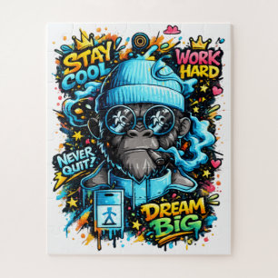 Cool Graffiti Gorilla   Street Art Motivation Jigsaw Puzzle