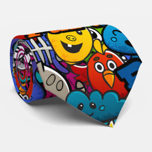 cool graffiti lovers pattern tie