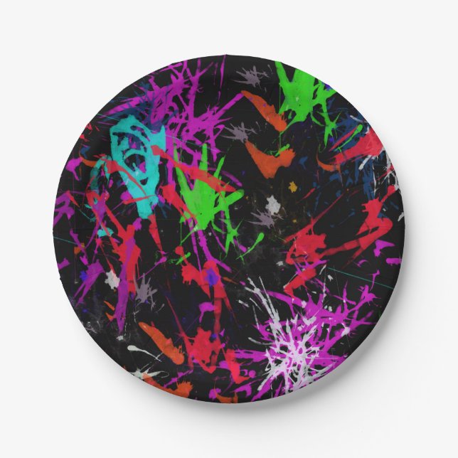 Cool Graffiti Paper Plate (Front)