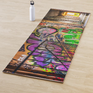 Cool Graffiti Street Art Colourful Fun Yoga Mat