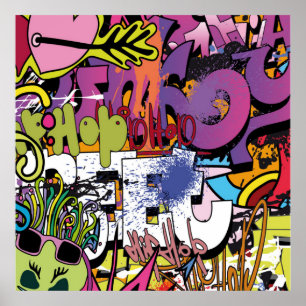 Cool graffiti word art home decor poster