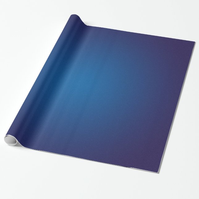 Cool Grainy Deep Blue Vignette Wrapping Paper (Unrolled)