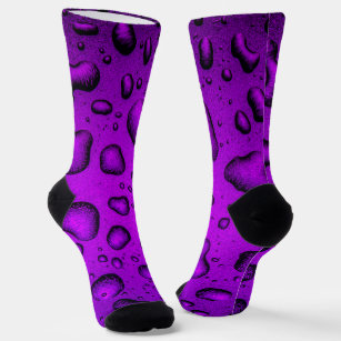 Cool Grainy Purple water drops pattern Socks