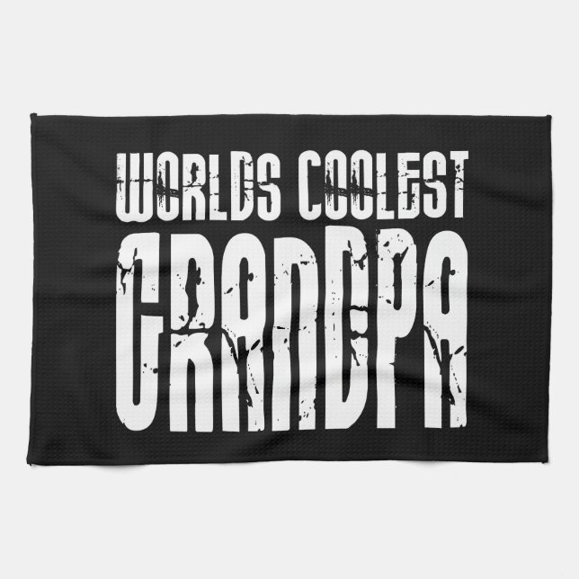 Cool Grandfathers Grandpas  Worlds Coolest Grandpa Kitchen Towel (Horizontal)