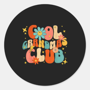 Cool Grandmas Club Groovy Retro Funny New Grandma  Classic Round Sticker