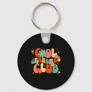 Cool Grandmas Club Groovy Retro Funny New Grandma Keychain