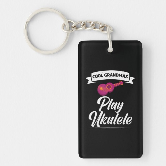 Cool Grandmas play Ukulele Uke Music Ukulele Keychain (Front)