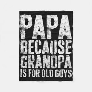 Cool Grandpa Art For Men Grandfather Papa Parent F Fleece Blanket