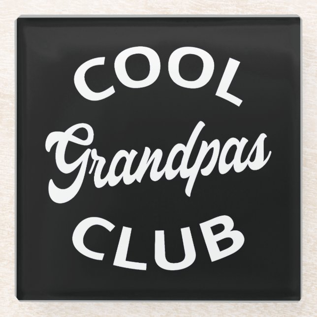 Cool Grandpas Club I Glass Coaster (Front)