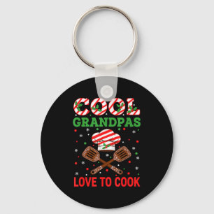 Cool Grandpas Love To Cook Festive Fun Candy Cane  Keychain