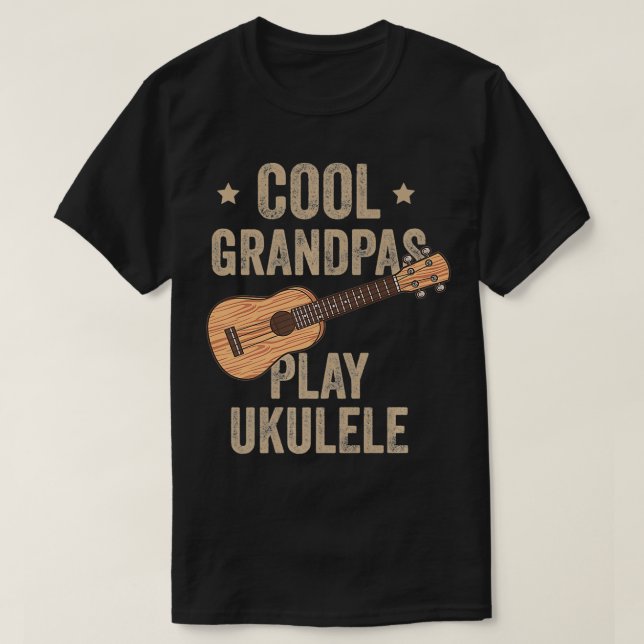 Cool Grandpas Play Ukulele Ukulele Music Guitar du T-Shirt (Design Front)