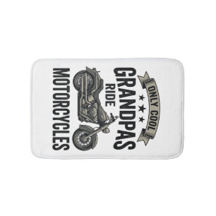 Cool Grandpas Ride Motorcycles Vintage Biker Shirt Bath Mat