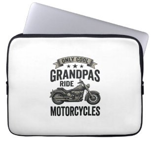 Cool Grandpas Ride Motorcycles Vintage Biker Shirt Laptop Sleeve