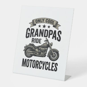 Cool Grandpas Ride Motorcycles Vintage Biker Shirt Pedestal Sign
