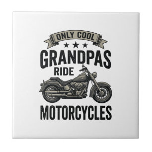 Cool Grandpas Ride Motorcycles Vintage Biker Shirt Tile