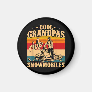 Cool Grandpas rides Snowmobiles Snowmobile Snowmob Magnet
