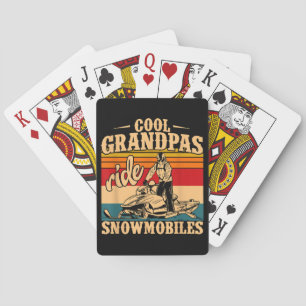 Cool Grandpas rides Snowmobiles Snowmobile Snowmob Playing Cards