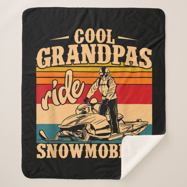 Cool Grandpas rides Snowmobiles Snowmobile Snowmob Sherpa Blanket (Front)