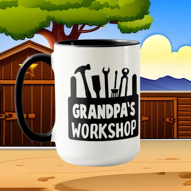 cool Grandpa's workshop add text Mug (Creator Uploaded)