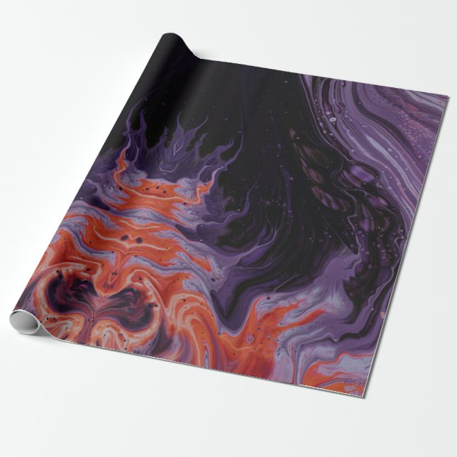 Cool Granite Oil Slick Wrapping Paper (Unrolled)