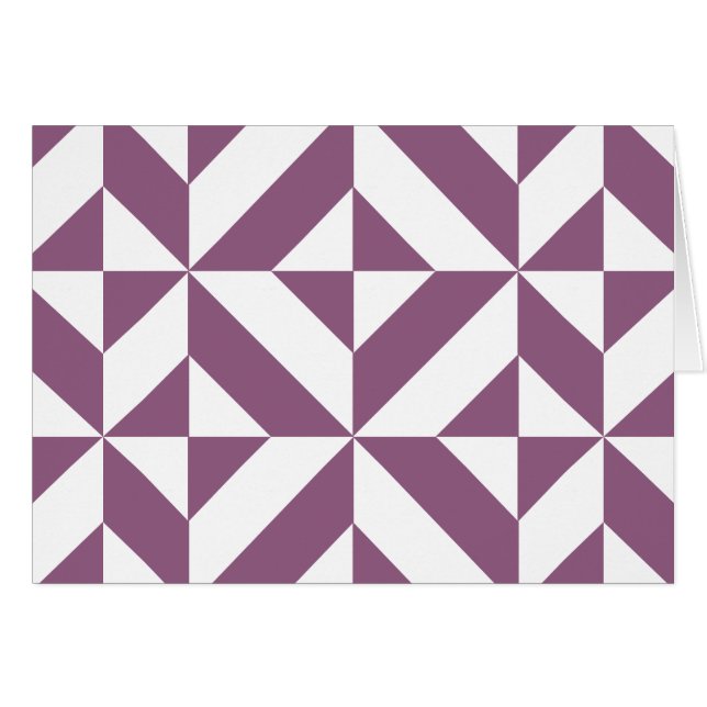Cool Grape Geometric Deco Cube Pattern (Front Horizontal)