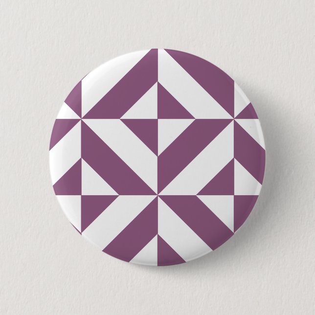 Cool Grape Geometric Deco Cube Pattern 2 Inch Round Button (Front)