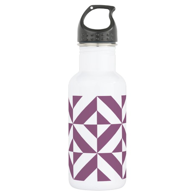 Cool Grape Geometric Deco Cube Pattern 532 Ml Water Bottle (Front)