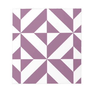 Cool Grape Geometric Deco Cube Pattern Notepad