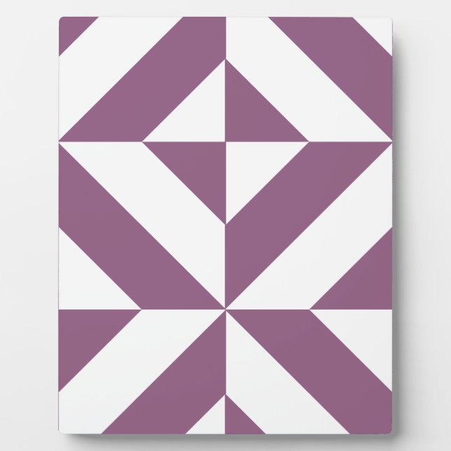 Cool Grape Geometric Deco Cube Pattern Plaque (Front)