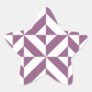 Cool Grape Geometric Deco Cube Pattern Star Sticker
