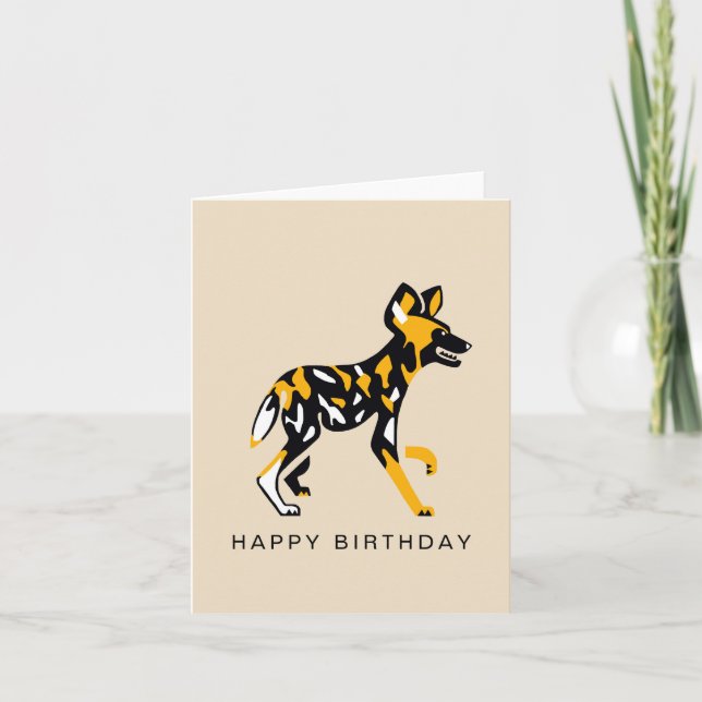 Cool graphic African wild dog -Painted DOG - Card (Front)