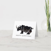 Cool graphic Black RHINOCEROS - Wild animals -