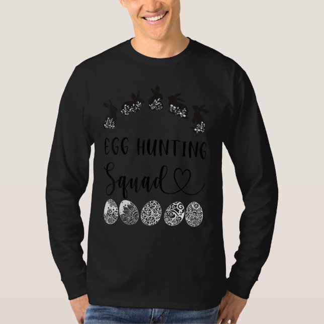 Cool Graphic Easter Bunny Egg Hunting Squad Tee Ha (Front)