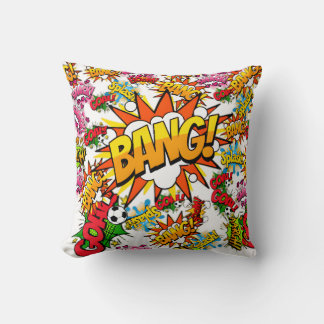 Cool Graphic Explosion Of Action Words  Throw Pillow