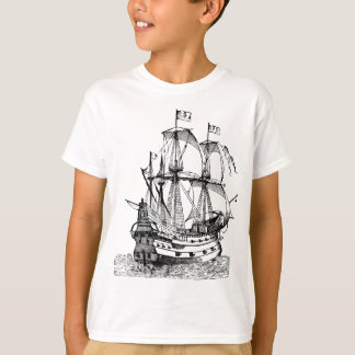 Cool Graphic  Old Pirate Ship T-Shirt