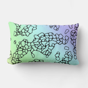 COOL Graphic over Purple Blue Green Yellow Lumbar Pillow