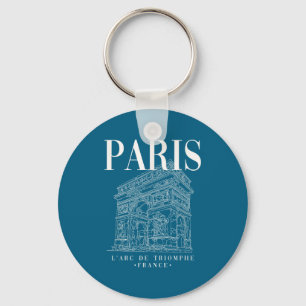 Cool Graphic Paris Arc De Triomphe Line Keychain