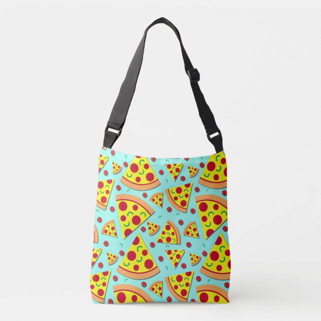Cool Graphic Print Pepperoni Pizza Food Pattern Crossbody Bag (Front)