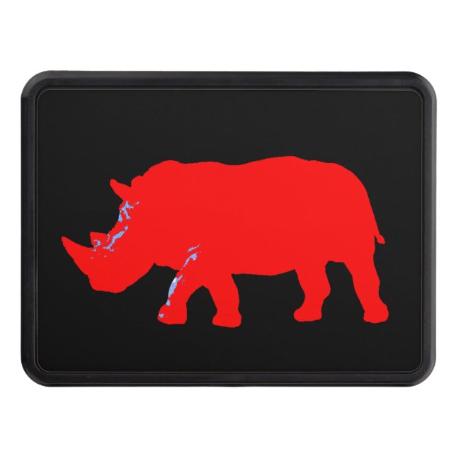 Cool Graphic RED Rhino Trailer Hitch Cover (Front)